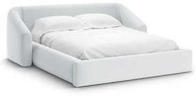 Светлосиво двойно легло 200x200 cm тапицирано с място за съхранение с включена подматрачна рамка Campi – Cosmopolitan Design