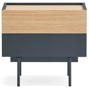 Нощно шкафче в антрацитно-естествен цвят в дъбов декор Otto - Teulat