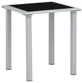 310541 vidaXL 310541 Garden Table Black and Silver 41x41x45 cm Steel and Glass