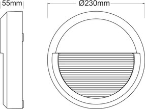 Аплика Градина LED Sharok Round Slim-сив