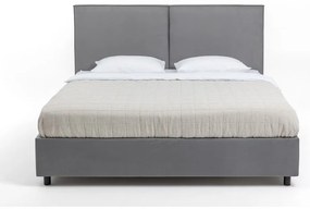 Сиво тапицирано двойно легло с място за съхранение и матрак с решетка 180x200 cm Myra Bold - Bonami Selection