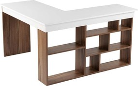 Работна маса с орехов декор 120x130 cm Vesper – Kalune Design