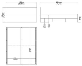 Бяло двойно легло 160x200 cm Naia – Tvilum