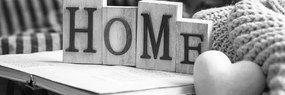 Картина на платно – С надпис Home и натюрморт в черно-бял вариант