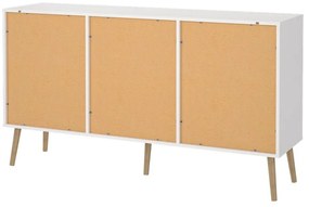 Бял нисък скрин 149x82 cm Bodo - Tvilum