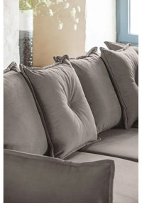 Светлокафяв ъглов диван от велур (десен ъгъл/U-образна форма) Lazy Lukka - Miuform