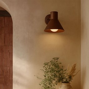 Индустриален външен стенен аплик ръждясало кафяв конус IP44 - Natas