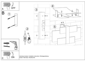 Бяла стенна лампа Marett – Sollux