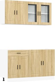 3314874 vidaXL Комплект кухненски шкафове от 4 части "Porto", дъб Сонома, инженерно дърво