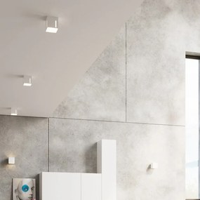 Бяло осветително тяло за таван с метален абажур 10x10 cm Pax – Sollux