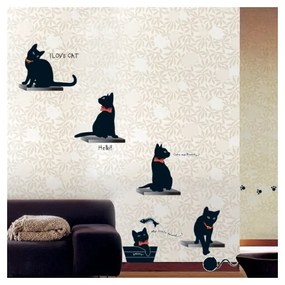 Комплект стикери за стена Котки с папийонки - Ambiance