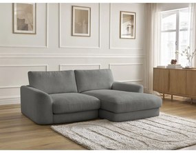 Тъмносив ъглов диван от прежда с примки от букле (десен ъгъл) Leonore – Bobochic Paris