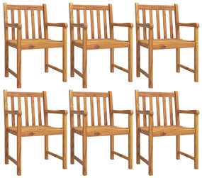 3206273 vidaXL Градински столове, 6 бр, 56x55,5x90 см, акация масив