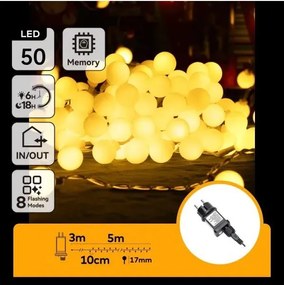 Aigostar - LED външна декоративна гирлянда 50xLED/3,6W/230V/8 функции 5m IP44 топла бяла светлина