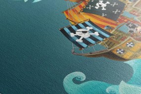 Картина на платно – Пиратски кораб в морето