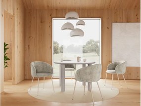 ЦЛЯРА Бежово (тъкан Juto 4)/сивобежова крака (кашмир) - МОДЕРЕН ТАПИЦИРАН СТОЛ ЛОФТ ЗА ДНЕВНА/ТРАПЕЗАРИЯ/ОФИС