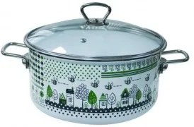 Емайлирана тенджера 5л ф24см с декор "Green life" (1SB245S) Р
