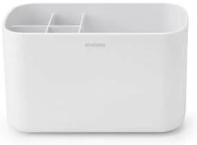 Кутия за аксесоари за баня Brabantia ReNew 1003494, Устойчива на корозия, Вътрешен разделител, Противоплъзгаща основа, Бял