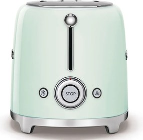 Тостер за хляб SMEG 50's Style TSF01PGEU, 950W, 2 филии, 6 нива, Тавичка за трохи, Вграден кабел, Неръждаема стомана, Зелен