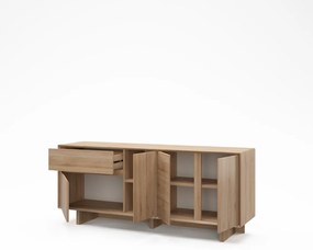 Скрин от дъбов декор в естествен цвят 180x76x45 cm Carpi – Marckeric