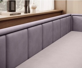 Розов шенилов разтегателен диван с място за съхранение 214 cm Fulgeo – ELTAP