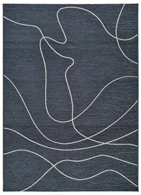 Тъмносин килим за открито с памук Doodle, 154 x 230 cm - Universal