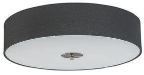 Ръстикална таванна лампа черна 50 см - Drum Jute