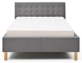 Светлосиво единично легло 120x200 cm тапицирано без ламелно дъно Malin – Meise Möbel