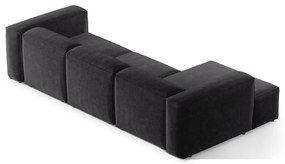 Тъмносив ъглов диван от рипсено кадифе (ляв ъгъл) Bergano – Cosmopolitan Design