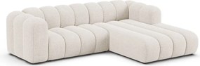 Кремав шенилов ъглов диван (десен ъгъл) Lupine – Micadoni