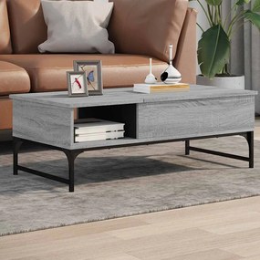 845394 vidaXL Кафе маса, сив сонома, 100x50x35 см, инженерно дърво и метал