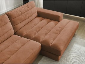 Оранжев кадифен ъглов диван (десен ъгъл) Sierra – Bobochic Paris