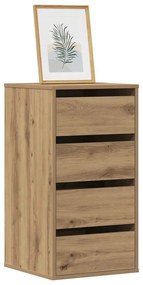 852869 vidaXL Ъглов скрин с чекмеджета дъб артизан 40x41x76cm инженерно дърво