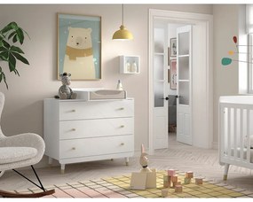 Бял детски скрин с маса за преповиване 100x100x74 cm Billy – Vipack