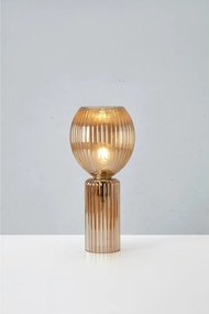 Настолна лампа в кехлибарен цвят със стъклен абажур (височина 40 cm) Toulipa – Markslöjd
