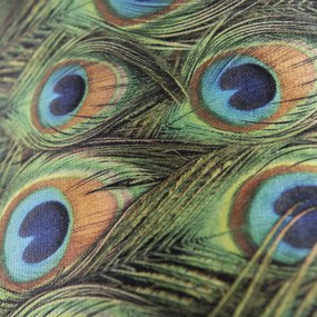 Абажур от кадифе с дизайн на паун 35/35/20 със златен интериор