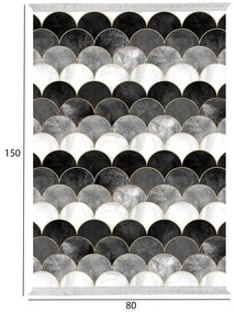 Килим 80х150 - HM7676.33 цвят бял-черен