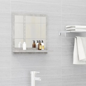 804557 vidaXL Огледало за баня, бетонно сиво, 40x10,5x37 см, инженерно дърво
