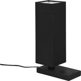 Матовочерна настолна лампа с безжично зарядно устройство (височина 35 см) Haley - Trio