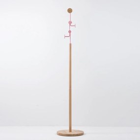 Закачалка от масивна дъбова дървесина с розови детайли Hook - Gazzda