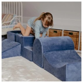 Светлосива кадифена катерушка от пяна 45x143x30 cm Montessori – Meowbaby