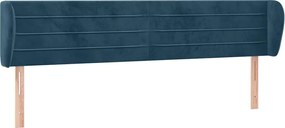 3117354 vidaXL Горна табла за легло с уши, тъмносиня, 203x23x78/88 см, кадифе