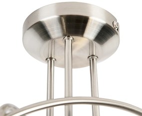 Класическа таванна лампа стомана 3-светлина - Fortress