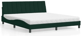 3208613 vidaXL Легло с матрак Hanko, тъмнозелено, 180x200 см, кадифе