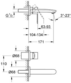 Тоалетна стенен кран Grohe Eurostyle Cosmopolitan