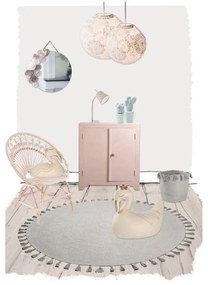 Сив ръчно тъкан килим , ∅ 140 cm Josephine - Nattiot