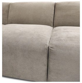 Бежов ъглов диван от велур (десен ъгъл) Sting - Scandic