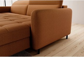 Жълт кадифен разтегателен ъглов диван с място за съхранение (десен ъгъл) Gomsi – ELTAP