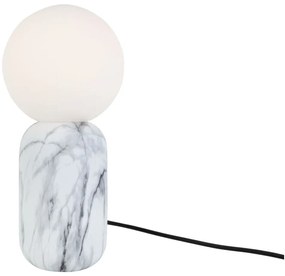 Бяла настолна лампа с мраморна декорация, височина 32 cm Leitmotiv Gala