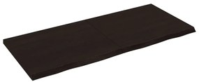 3156444 vidaXL Плот за маса тъмнокафяв 140x60x(2-4) см обработен масивен дъб